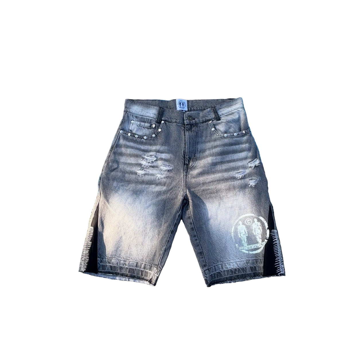 Light washed Raider Denim Jean Shorts
