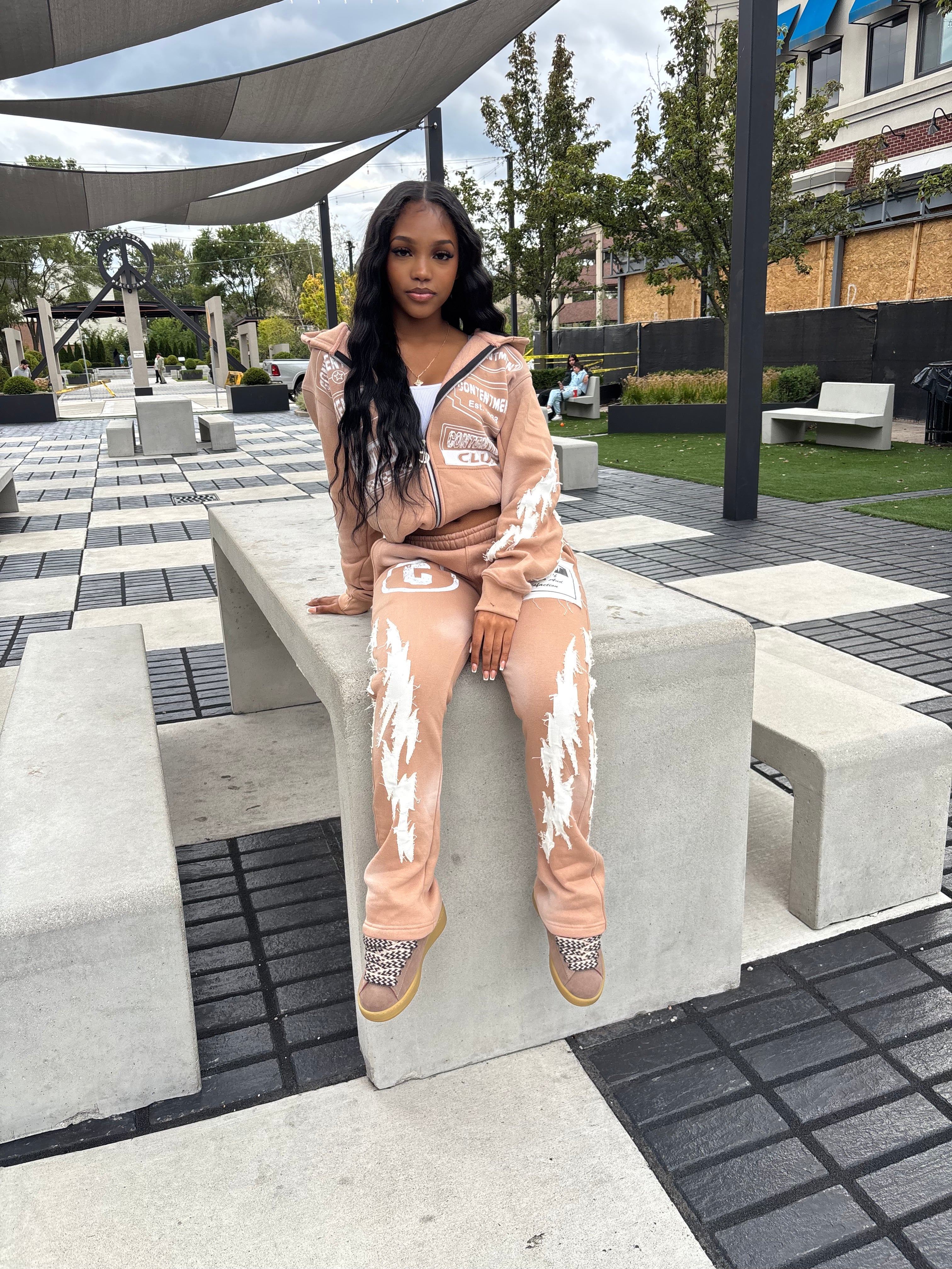 CTM Brown Zip-up Hoodie