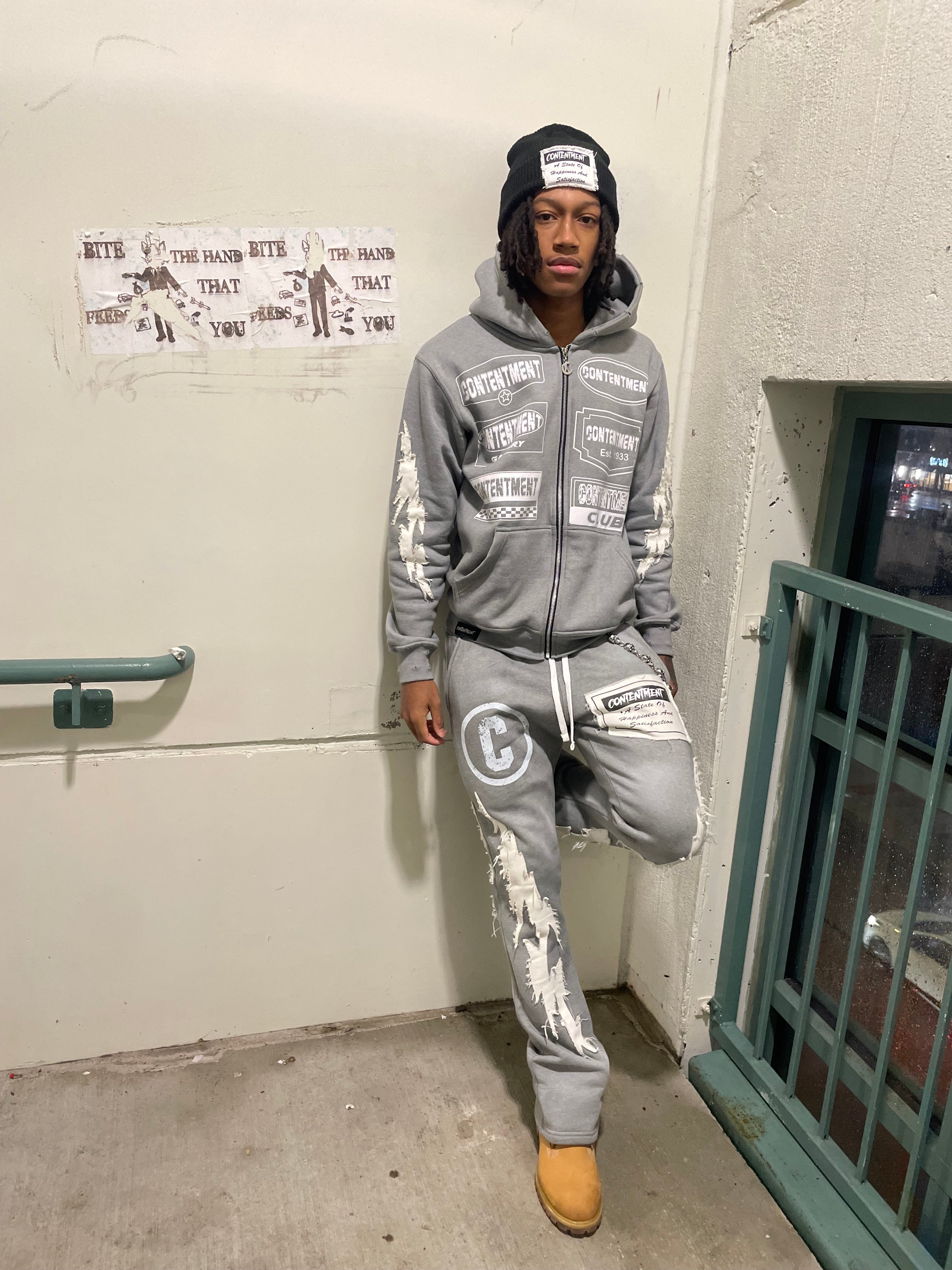 CTM Grey Flared sweatpants