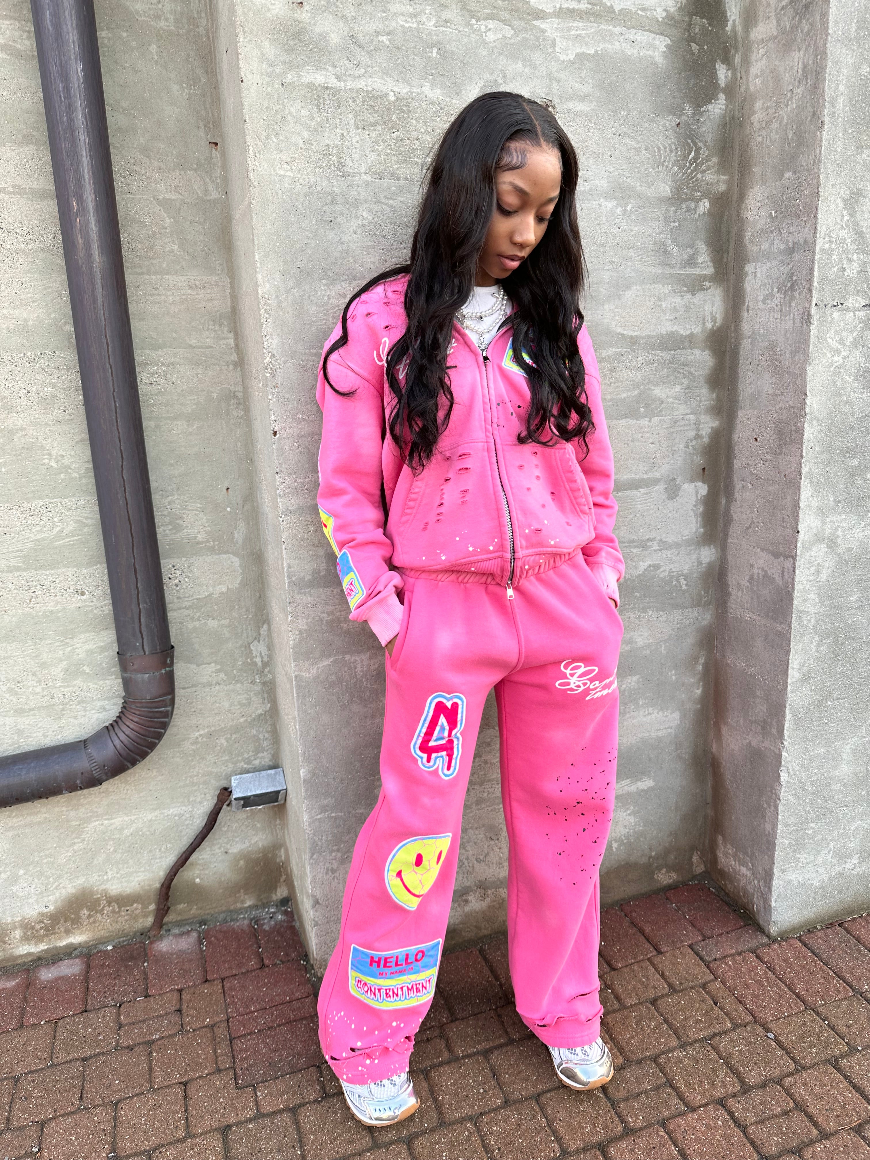 Art Pink Zip-up