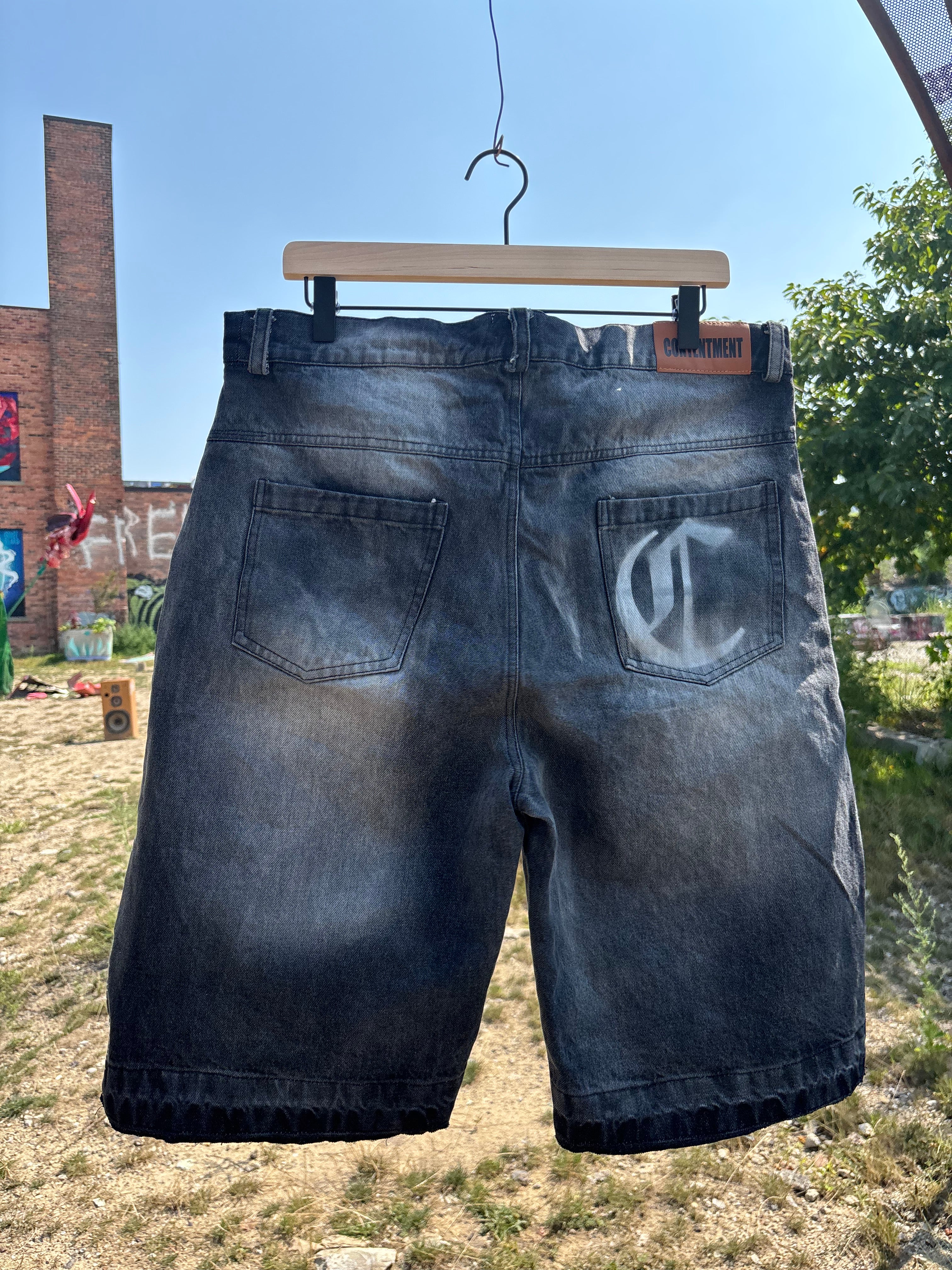 Dark washed Raider Denim Jean Shorts