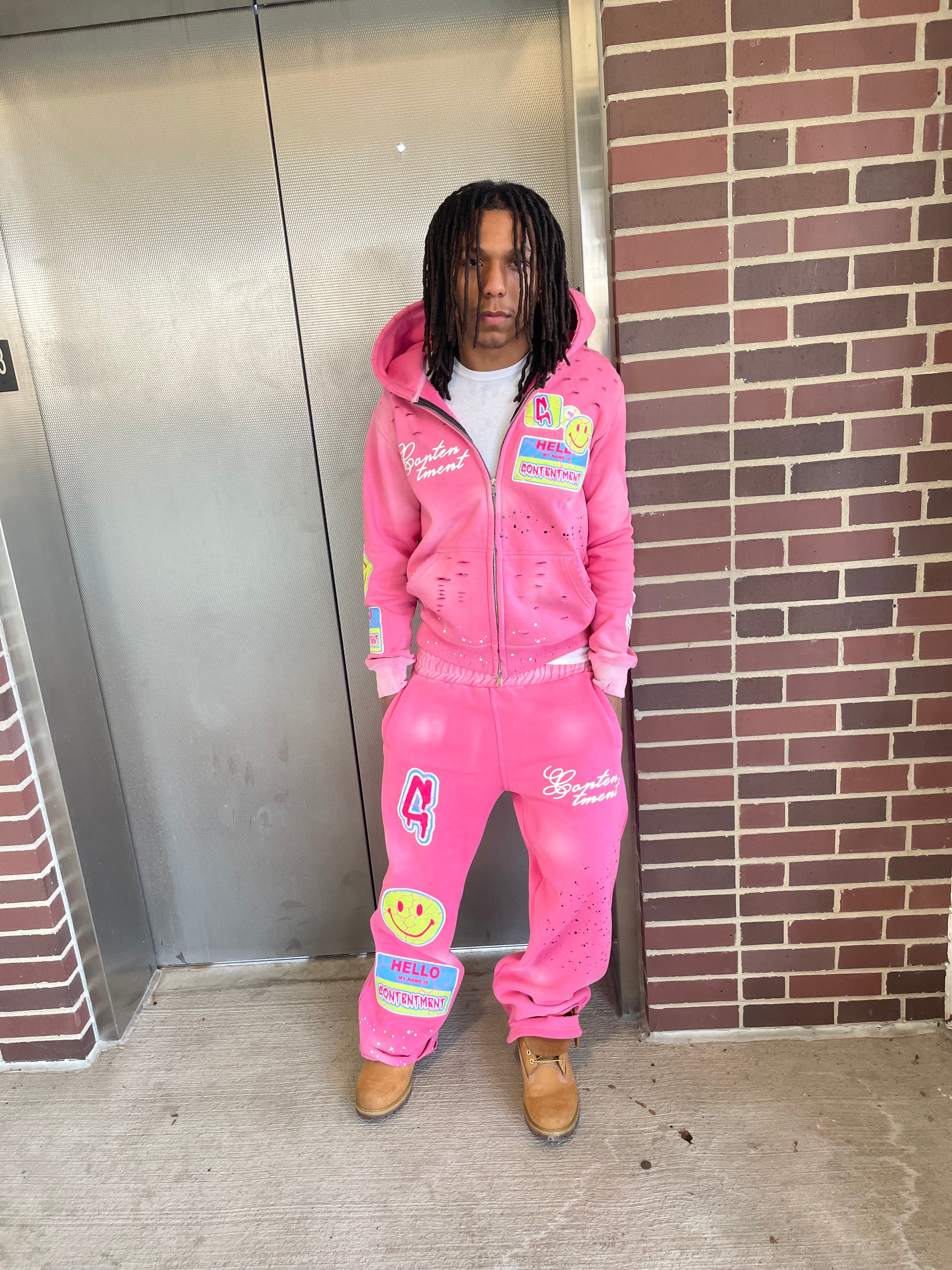 Art Pink Zip-up