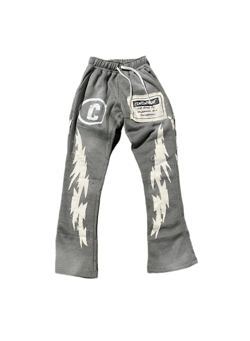 CTM Grey Flared sweatpants