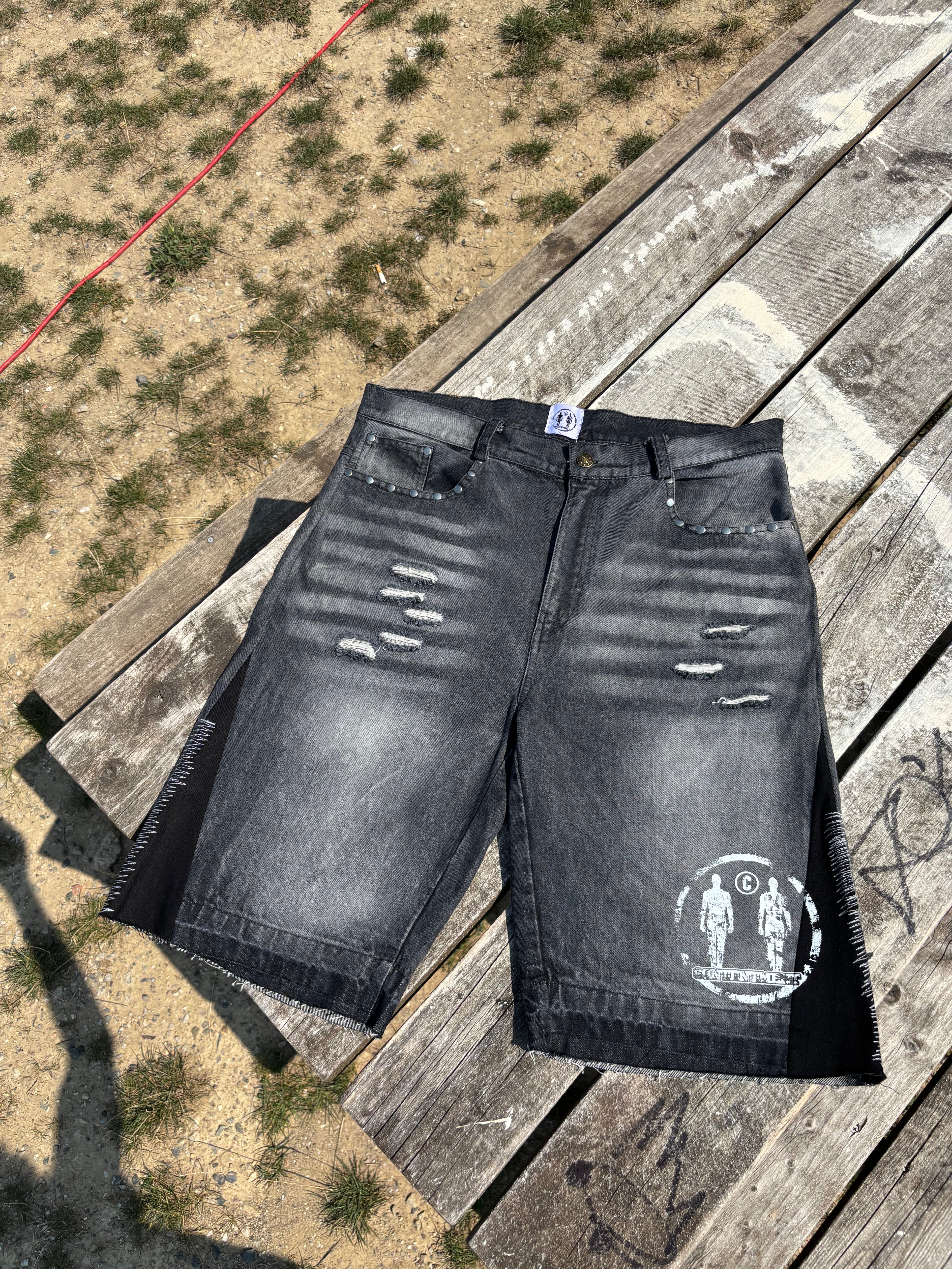 Dark washed Raider Denim Jean Shorts