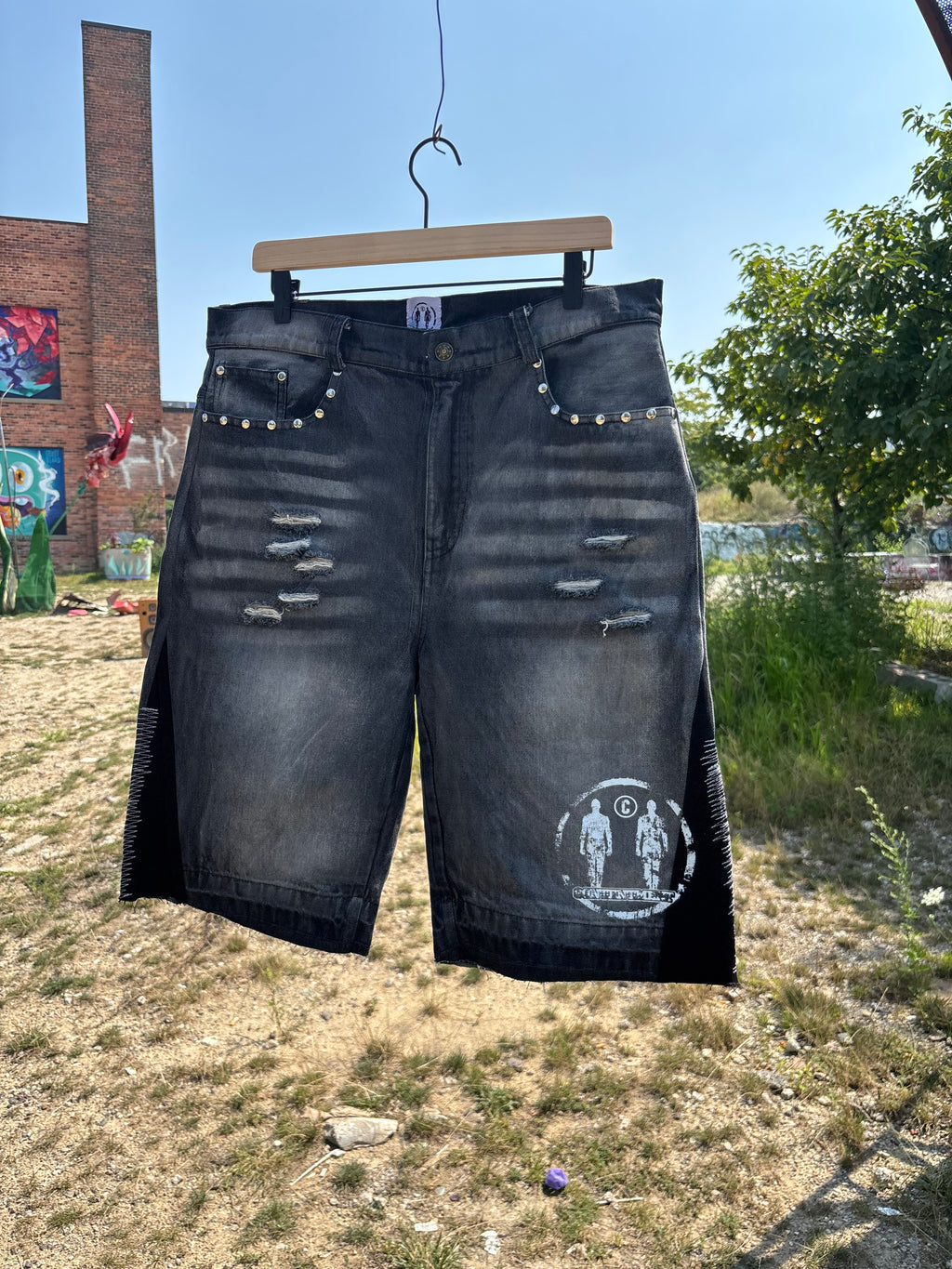 Dark washed Raider Denim Jean Shorts