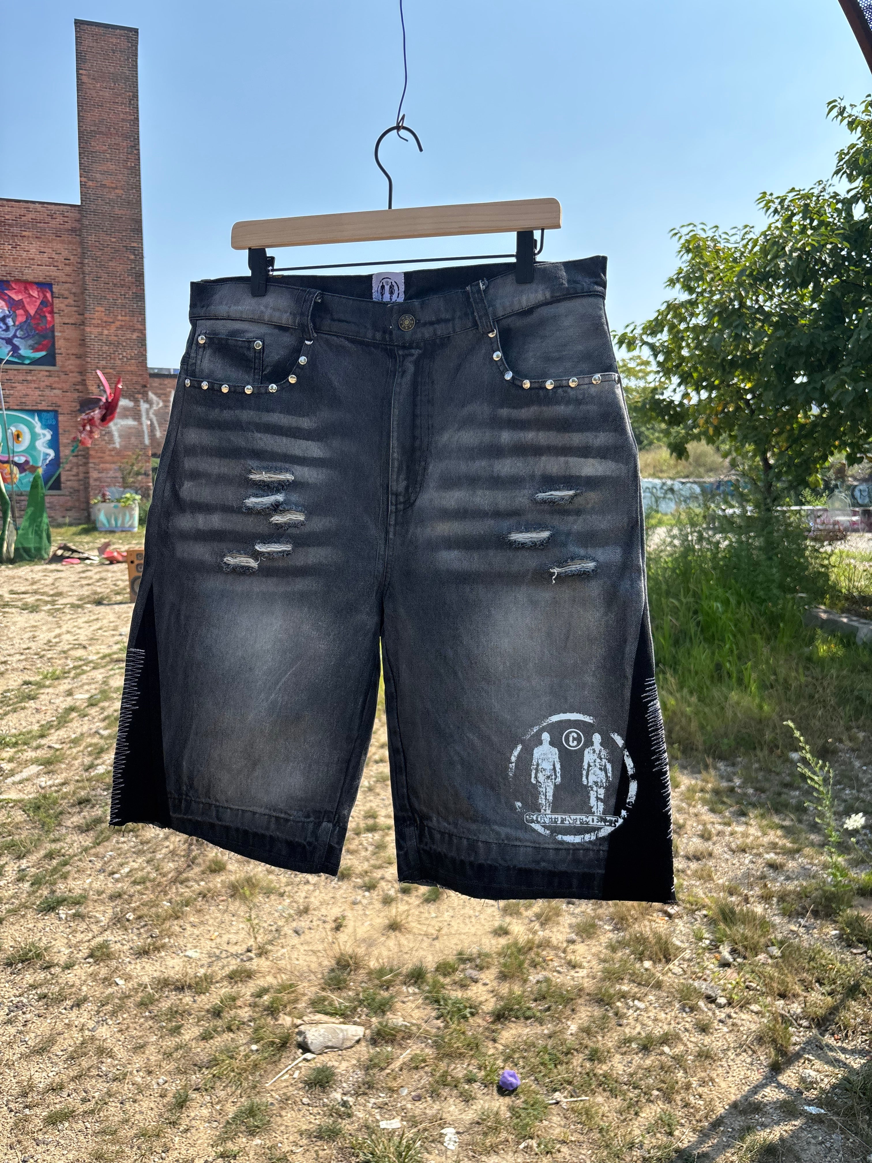 Dark washed Raider Denim Jean Shorts