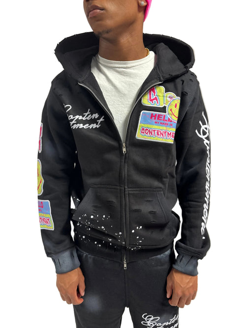 Art Black Zip-up
