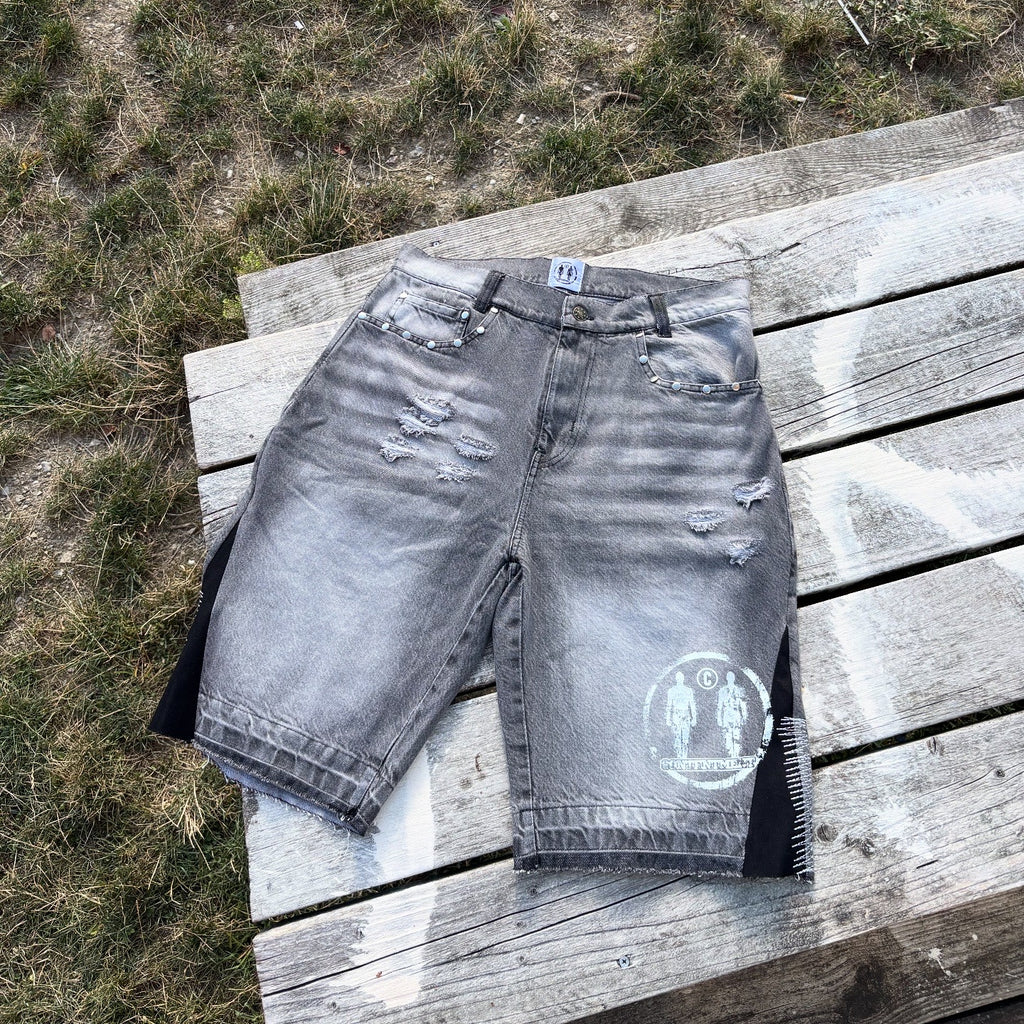 Light washed Raider Denim Jean Shorts