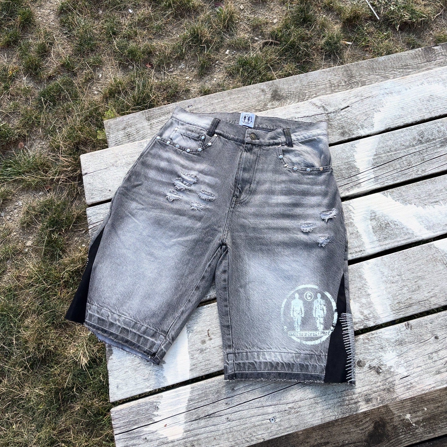Light washed Raider Denim Jean Shorts