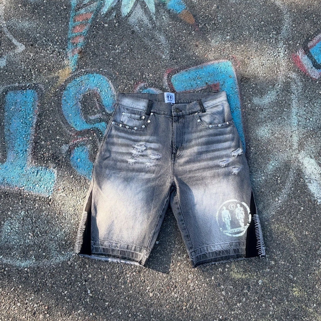 Light washed Raider Denim Jean Shorts