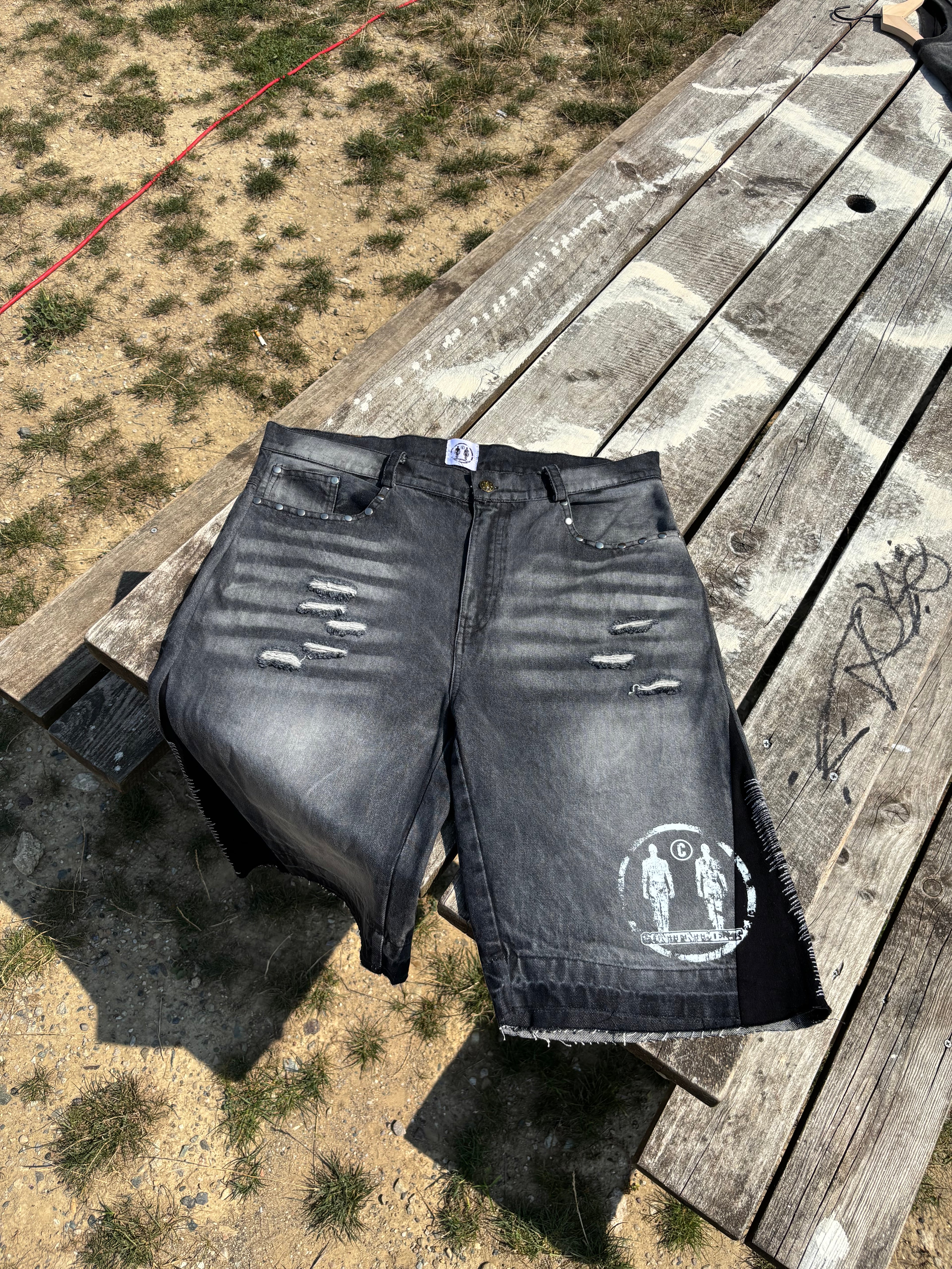 Dark washed Raider Denim Jean Shorts