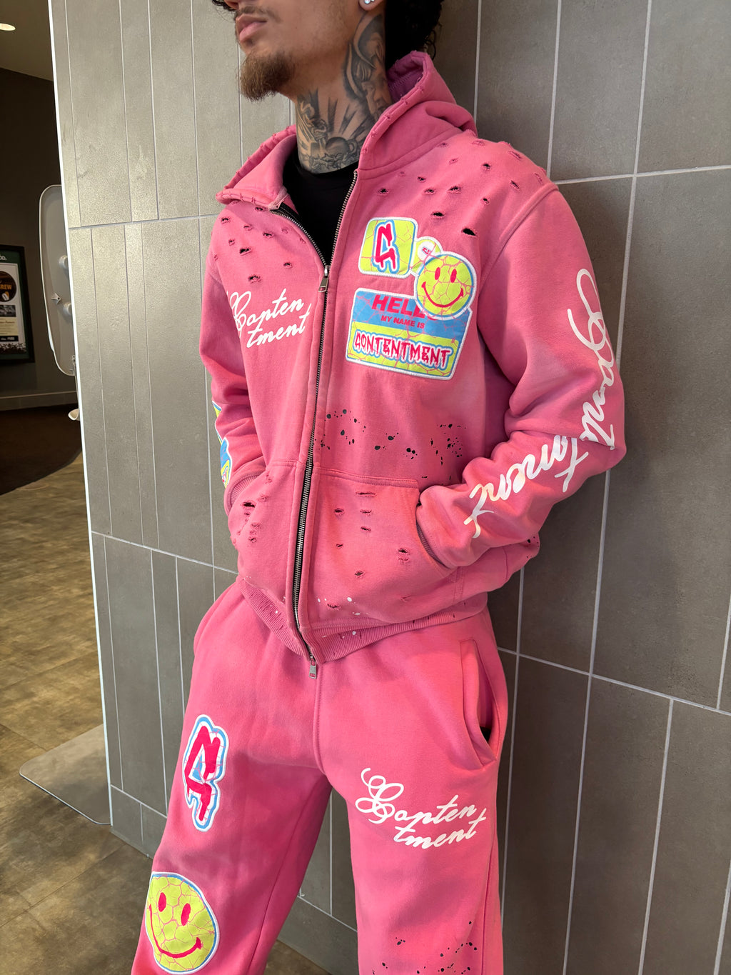 Art Pink Zip-up