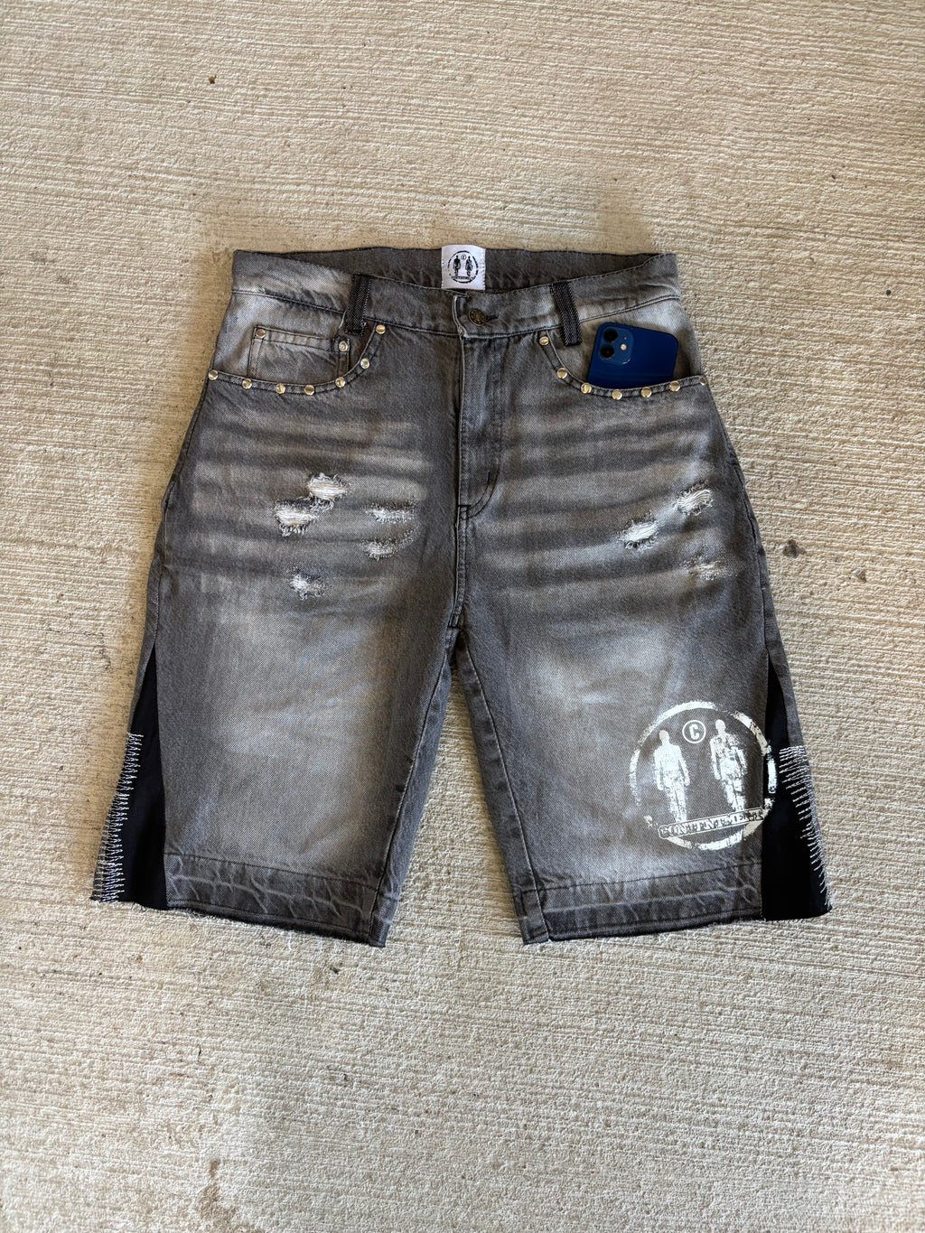 Light washed Raider Denim Jean Shorts