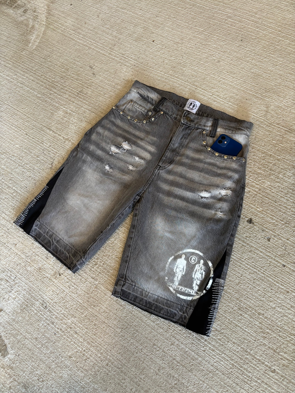 Light washed Raider Denim Jean Shorts