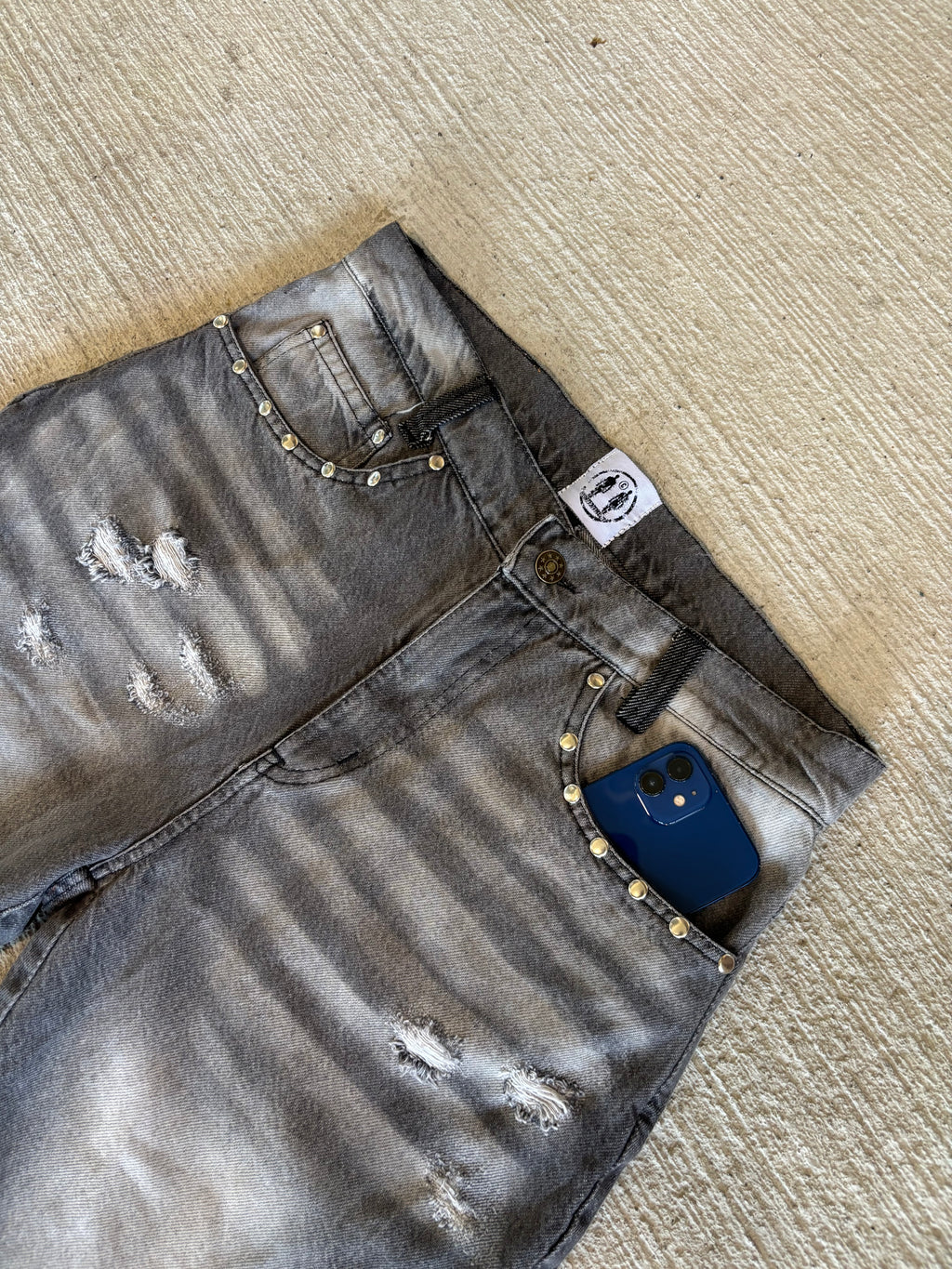 Light washed Raider Denim Jean Shorts