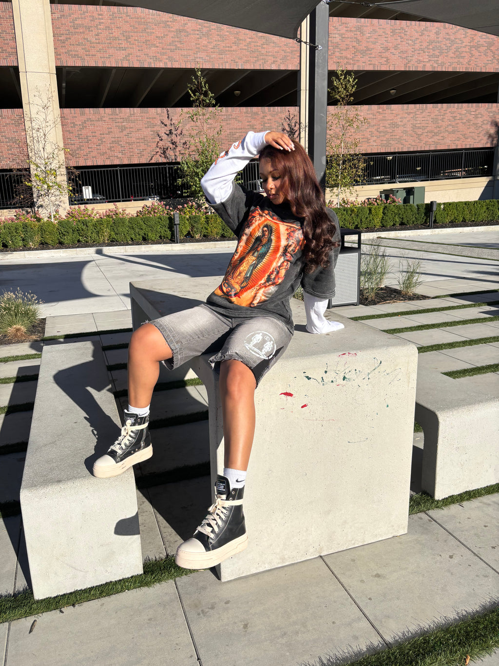 Light washed Raider Denim Jean Shorts