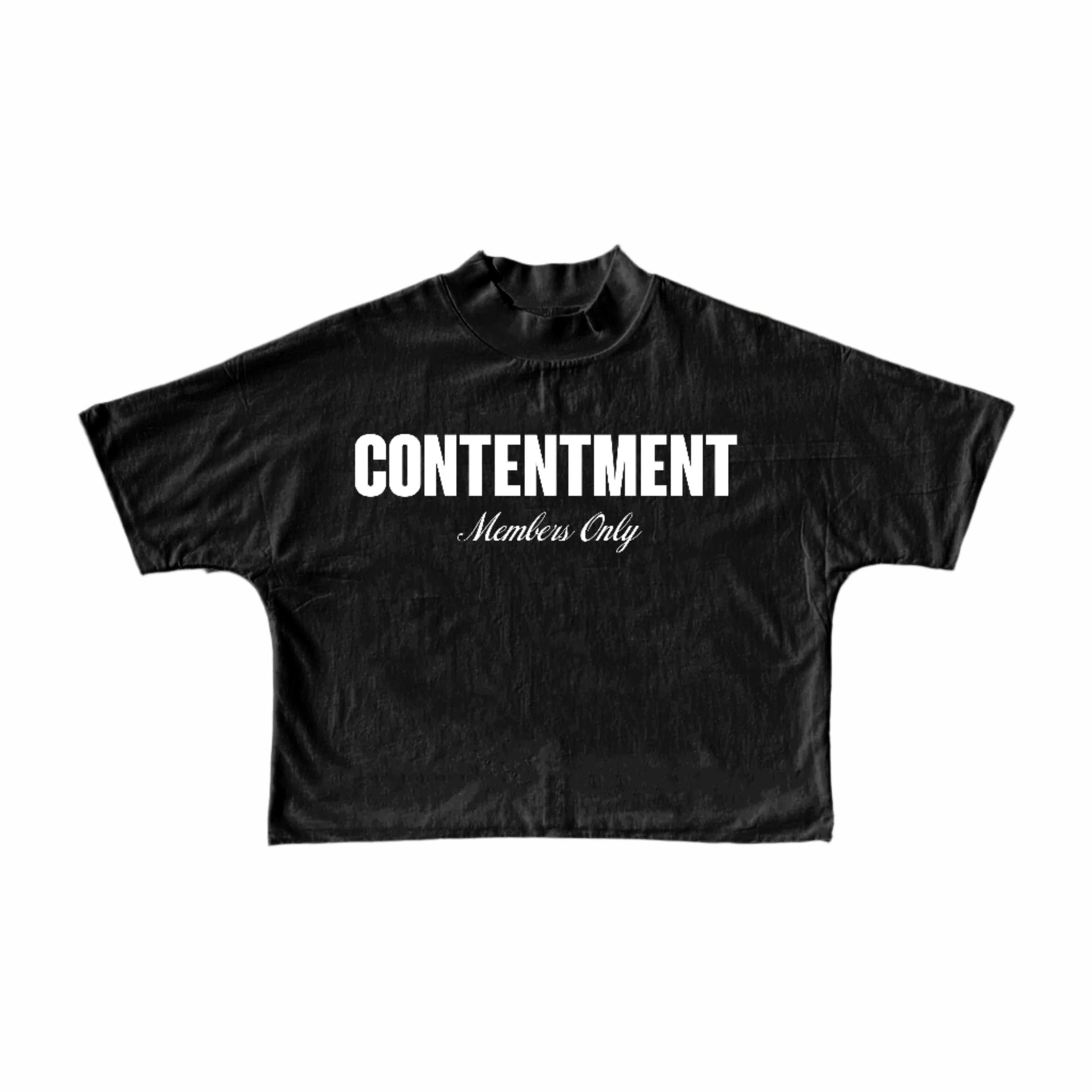 Black Boxy T-Shirt - Contentment